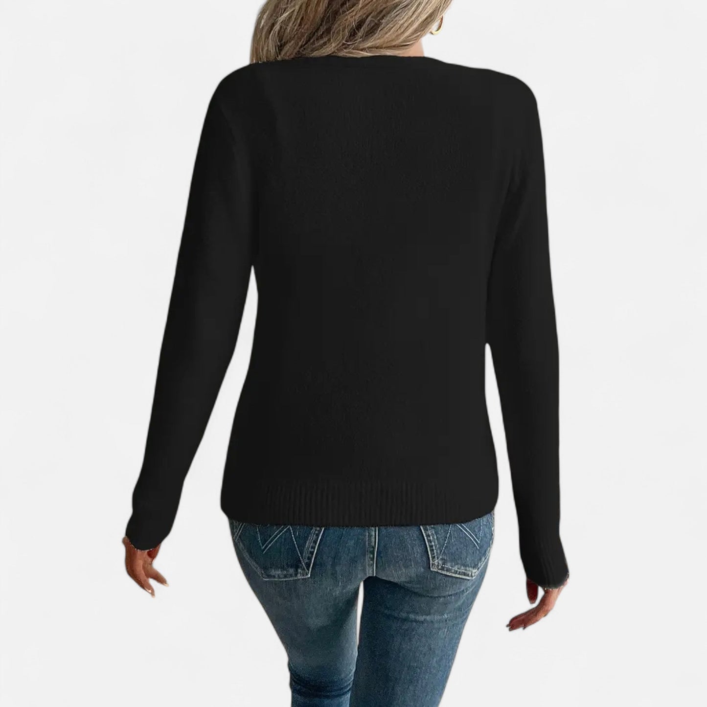 Cárdigan Mujer Botones Frontales Color Sólido